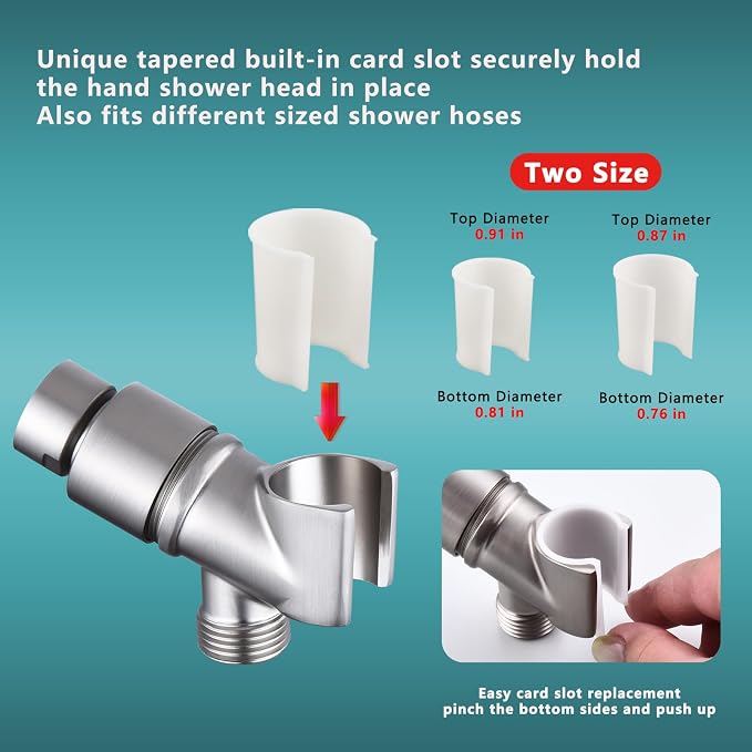 All Metal Handheld Shower Head Holder, Adjustable Shower Wand Holder - Image 3