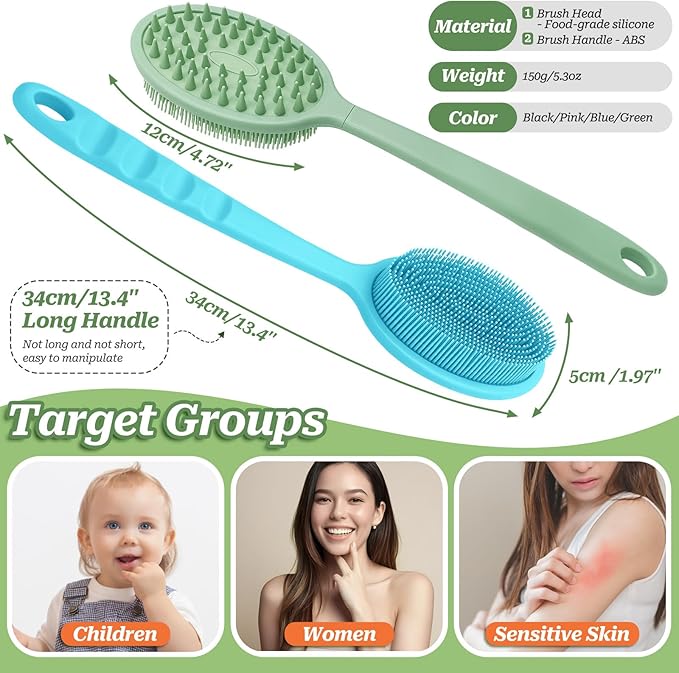 Silicone Back Scrubber, Soft Silicone Loofah - Image 2