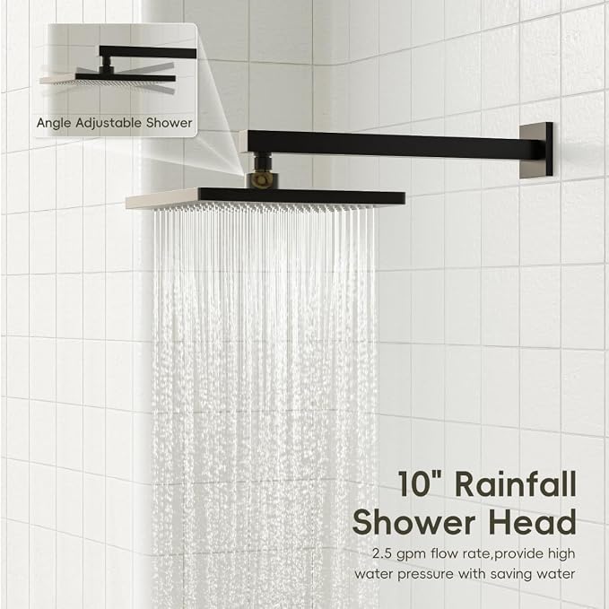Gabrylly Shower System with Tub Spout, Wall Mounted Tub Shower Faucet Set - Image 3