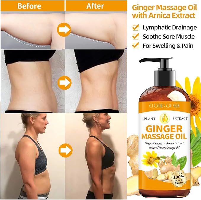 Ginger Oil Massage Oil for Massage Therapy, Ginger Oil Lymphatic Drainage - Image 3