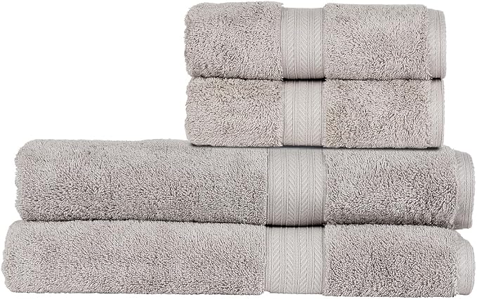 Christy Renaissance 4 Piece Gray Towel Set | 100% Egyptian Cotton | Luxury by Christy