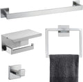 Brushed 4-Piece Bathroom Hardware Set Premium Stainless Steel Bath Towel Bar by TQKAG