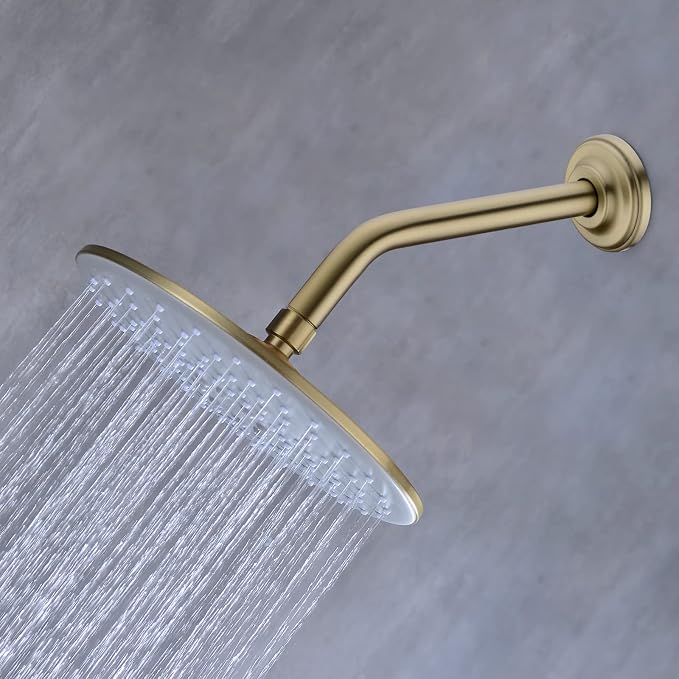 9 Inch Angled Shower Arm with Flange, Wall-Mounted Heavy Duty Stainless Steel - Image 2