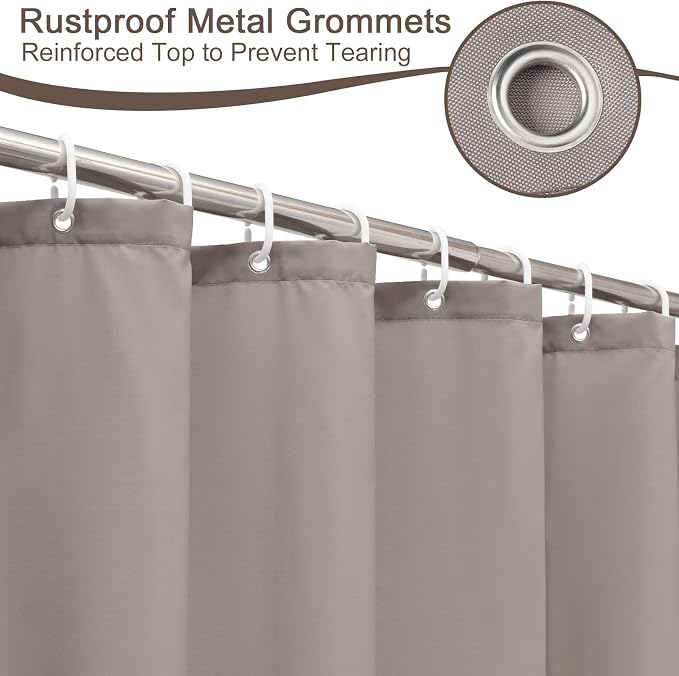 AooHome Shower Curtain Liner, Fabric Bathroom Curtain - Image 6