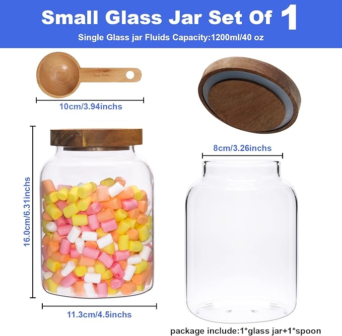 Glass Storage Jar with Lids Thicken Glass Coffee Canister Borosilicate Glass - Image 3