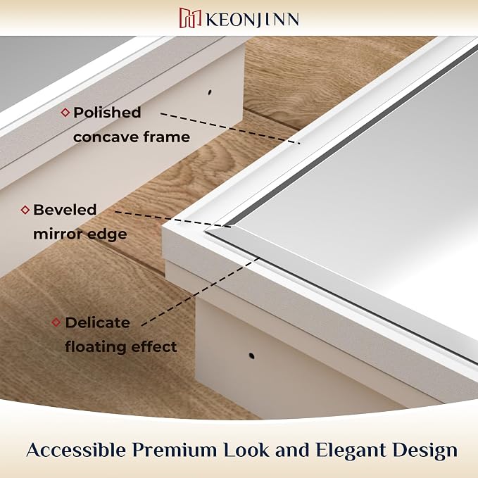 Keonjinn 24” x 30” White Bathroom Medicine Cabinets - Image 5