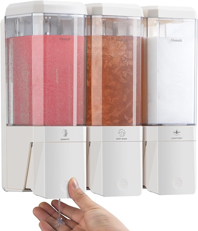 Shampoo and Conditioner Dispenser Wall Mounted No Drill, Shower Soap Dispenser by Unknown
