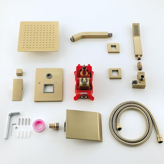 JOYWELL Bathroom Shower Faucets sets Complete Brushed Gold Bath tub Shower - Image 7