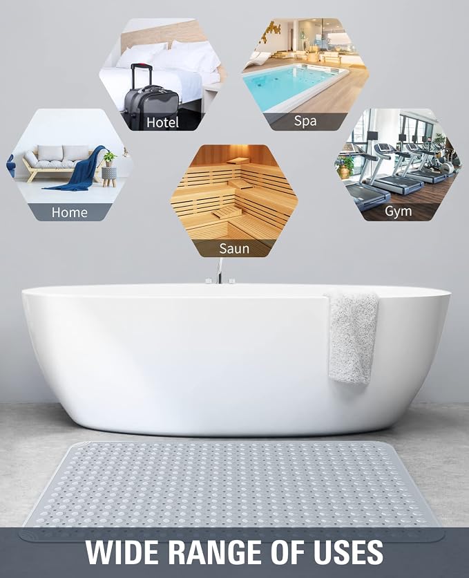 Yolife Extra Large TPE Shower Mat, 47.2" L x 31.5" W Anti Slip Bath Mat - Image 7
