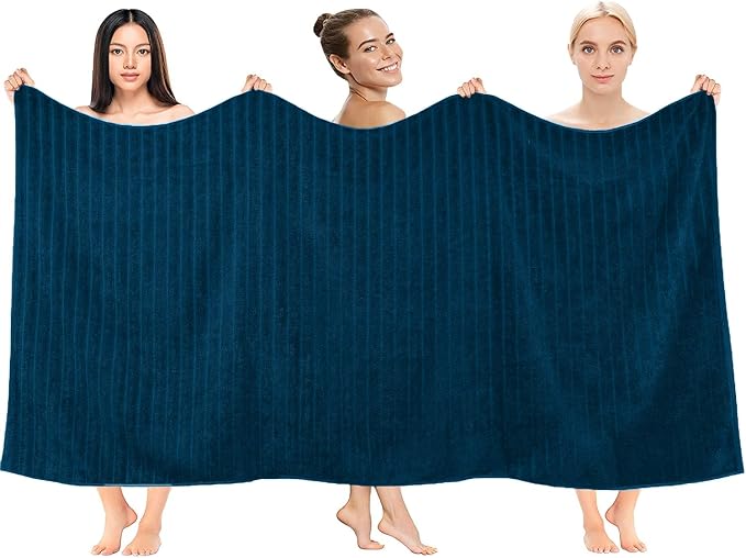 DAN RIVER Pack of 2 Bath Sheet 35x70 Inches, Big Towels Oversized Extra Ribbed - Image 4