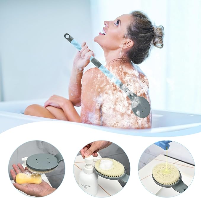 Back Scrubber Anti Slip for Shower, 21.7” Detachable Back Bath Brush for Shower - Image 5
