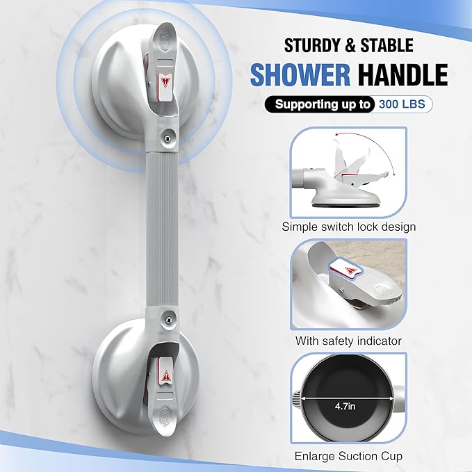 DAILYLIFE Grab Bars for Bathtubs and Showers, 17 inch Shower Handles for - Image 3