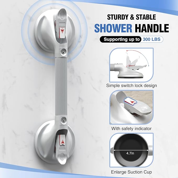 DAILYLIFE Grab Bars for Bathtubs and Showers, 19 inch Shower Handles for - Image 3