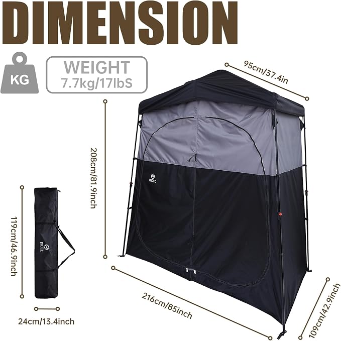 Nice C Camping Shower Tent, Instant Pop Up Privacy Changing Tent, Outdoor - Image 7