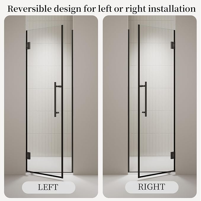 Frameless Hinged Shower Door, Single Swing Shower Panel - Image 7
