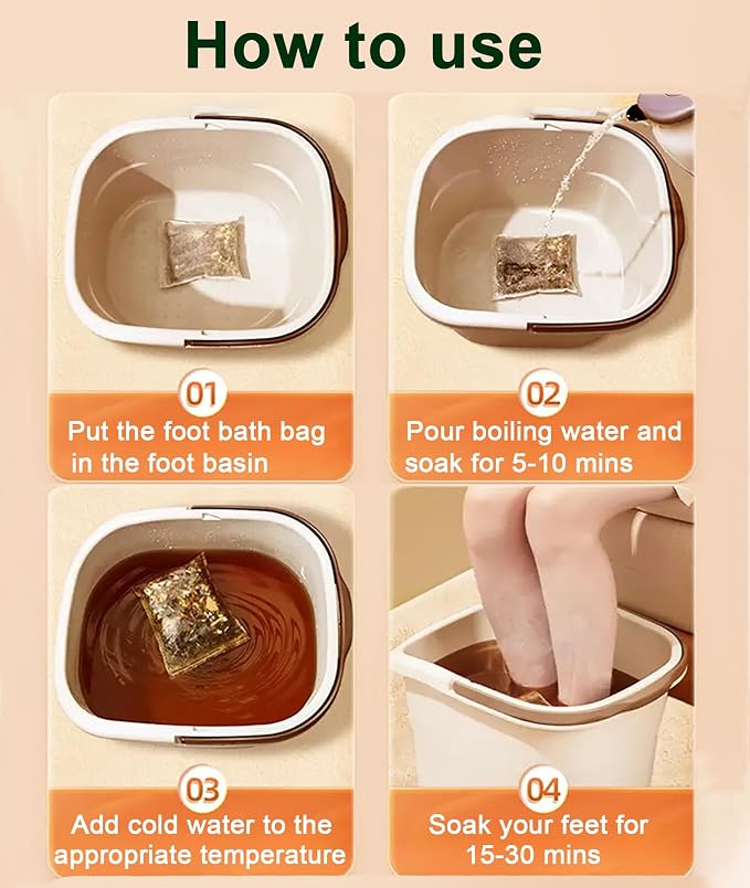 30 Bags Herbal Foot Soak, Foot Bath Herb, Foot Spa Bath Soak Foot Detox Soak to - Image 6