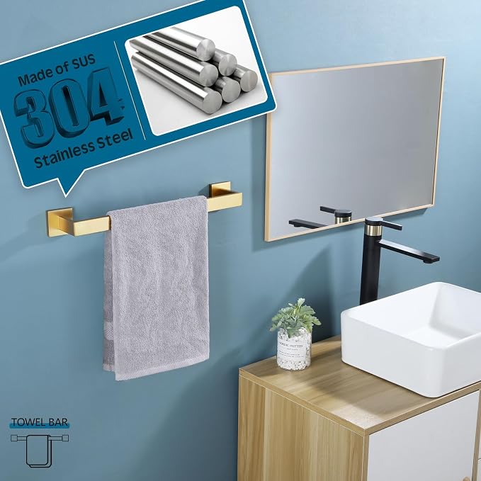 KOKOSIRI Bath Towel Bar Kitchen Dish Cloths Hanger 16 Inch Hand Towel Holder - Image 5