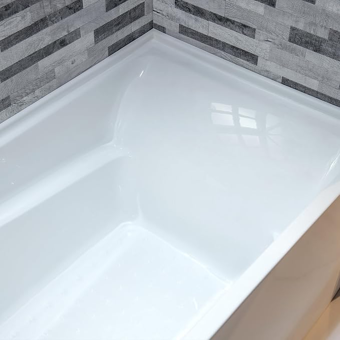 WOODBRIDGE 54" Acrylic Rectangular Alcove Soaking Bathtub in White - Image 6