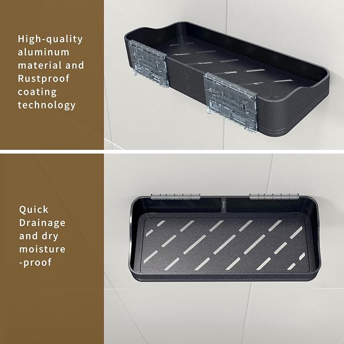 Luxury Shower Caddy, Rustproof Metal Large Capacity Bathroom Shelves - Image 4