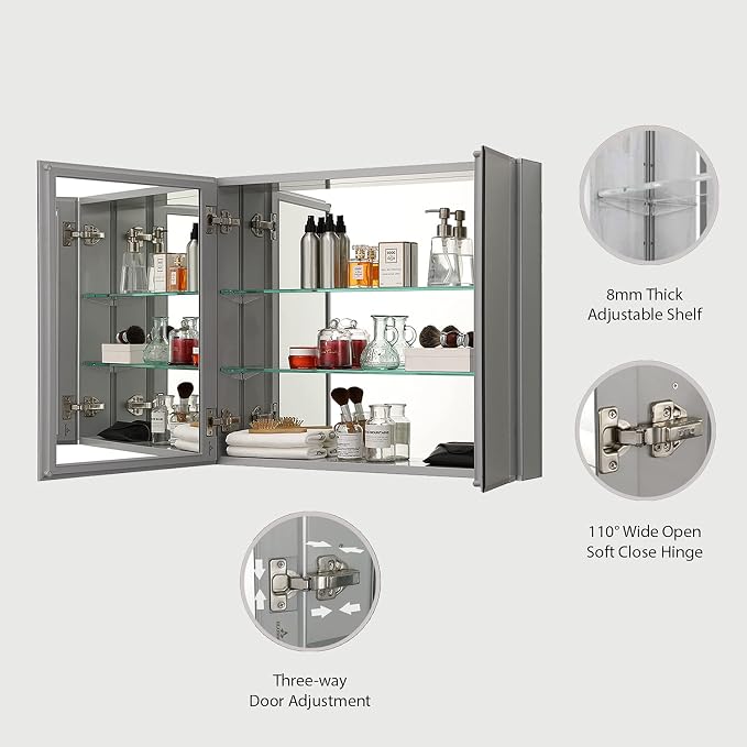 Blossom 25x26 Inch Aluminum Medicine Cabinet - Image 4