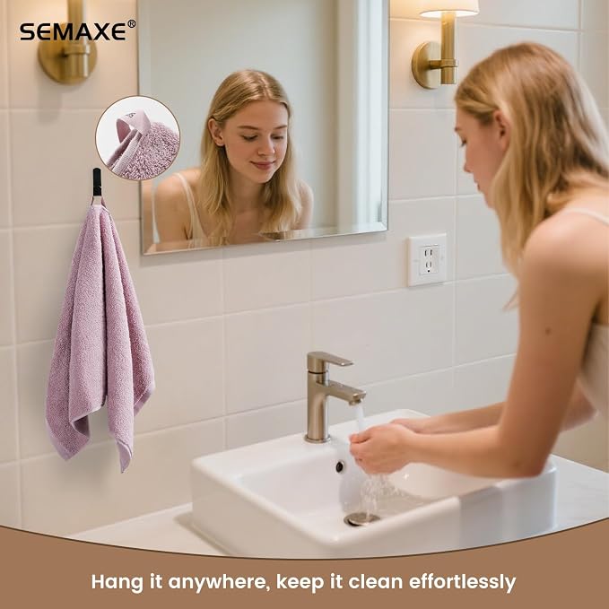 SEMAXE Purple Hand Towels for Bathroom, 100% Cotton Towels - Image 5