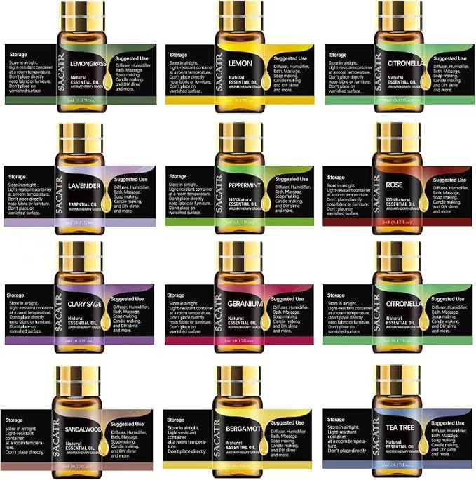 Essential Oils by SACATR Natural Essential Oil Set -12 Essential Oils Gift Set - Image 6