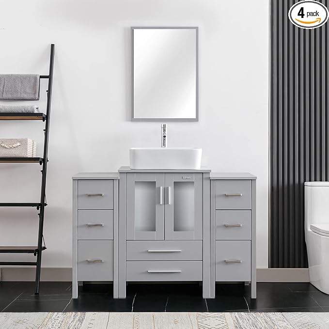 eclife 48" Modern Bathroom Vanity Sink Combo Freestanding Cabinet by eclife