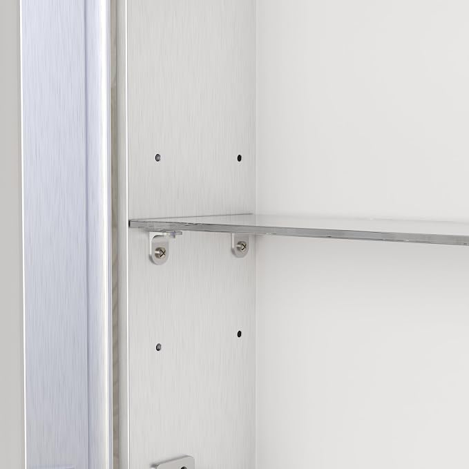 ANYHI 24"x16" Silver Bathroom Mirror Medicine Cabinet, Single Door Bathroom - Image 9