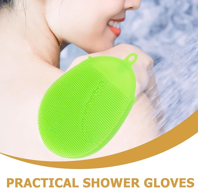 Silicone Body Brush Shower Scrub Glove Spa Massage Bath Mitt Exfoliating Dead - Image 9