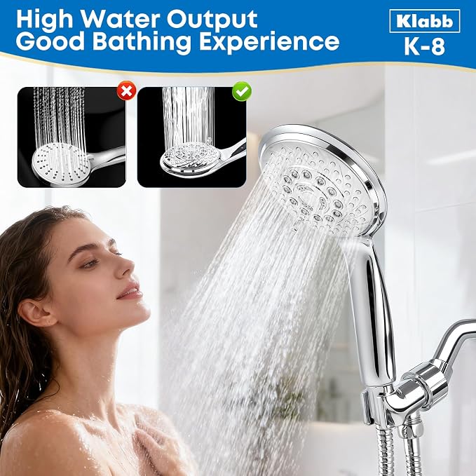 Klabb 4.3" High Pressure Handheld Shower Head - Image 3