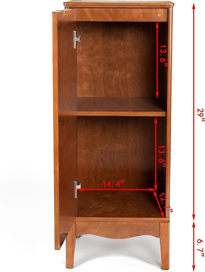 Bathroom Floor Cabinet with Adjustable Shelves, 35.7 Inch Vintage Style Linen - Image 4