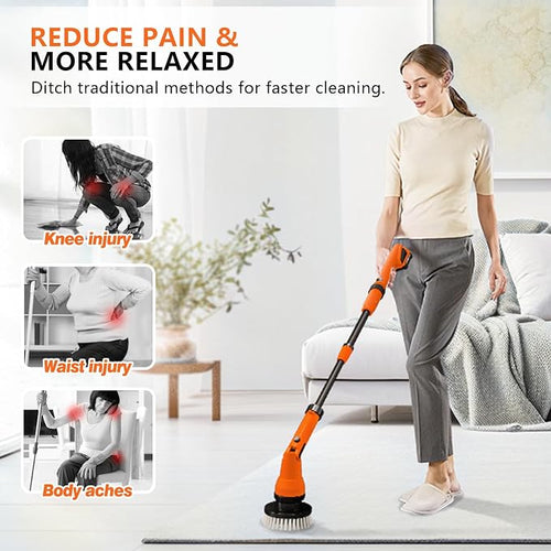 1000RPM Electric Spin Scrubber, 20V Cordless Cleaning Brush - Image 2
