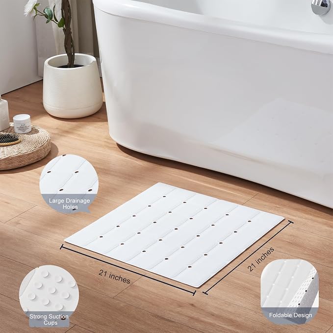 Anti Slip Shower Mat for Tub & Shower Stall, Fast-Draining, Machine Washable - Image 4