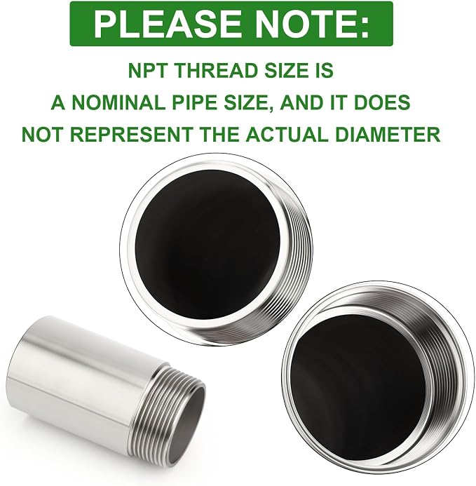TAISHER 1PCS Stainless Steel Pipe Fittings, 1-1/4" NPT Male x 1-1/4" NPT Female - Image 4