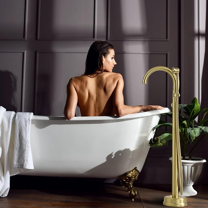 Freestanding Tub Faucets, Brass Freestanding Bathtub Faucet - Image 8