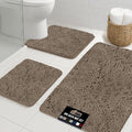 GORILLA GRIP Bathroom Rug Sets 3 Piece, Bath Mat Set and Oval Toilet Base by GorillaGrip