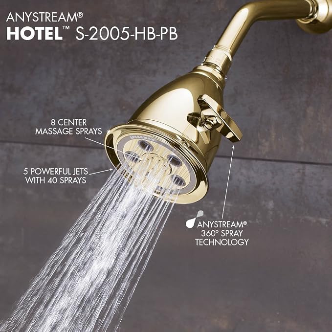 Speakman, Polished Brass S-2005-HB-PB Hotel Anystream High Pressure 2.5 GPM - Image 3