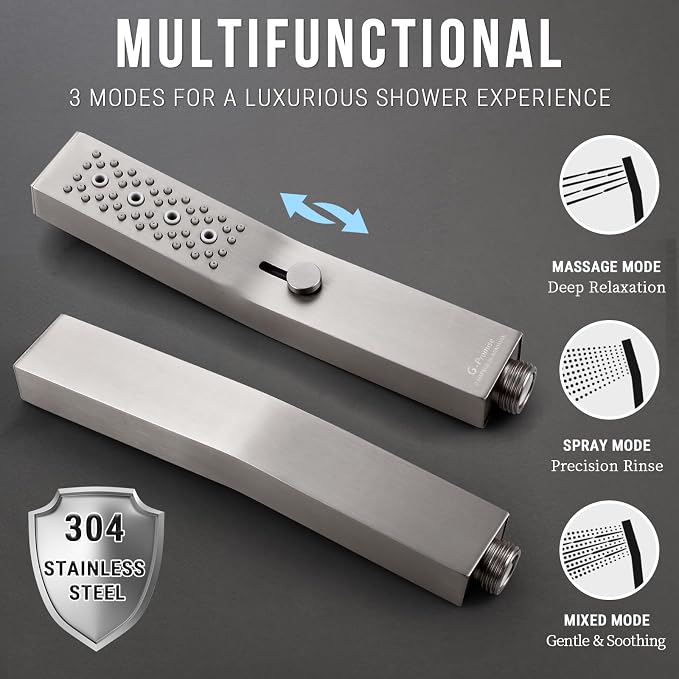 G-Promise 14 Inches Shower faucet Sets Complete, All Metal Rainfall Shower Head - Image 7