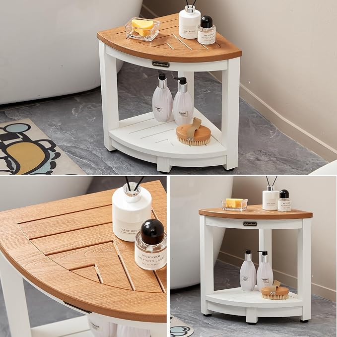 HDPS Corner Shower Stool for Shaving Leg, Waterproof Shower Bench Seat for - Image 6