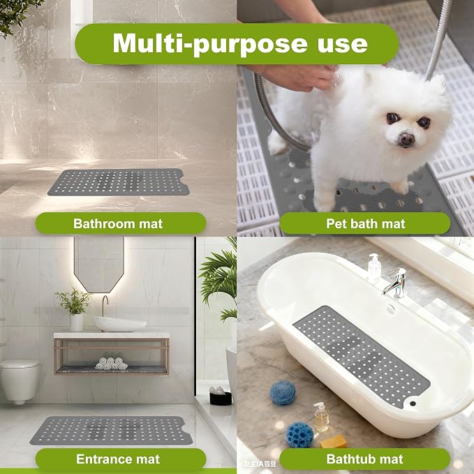 Silicone Bath Tub Mat Non Slip, Upgraded Bathtub and Shower Mats, Machine - Image 8