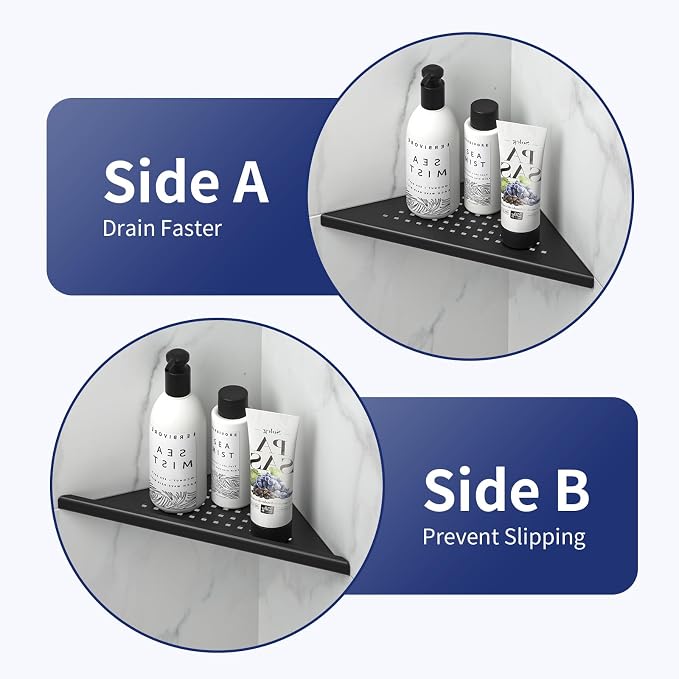 8'' Corner Shower Shelf 2 Pack, 304 Stainless Steel Grout in Bathroom Shelves - Image 5