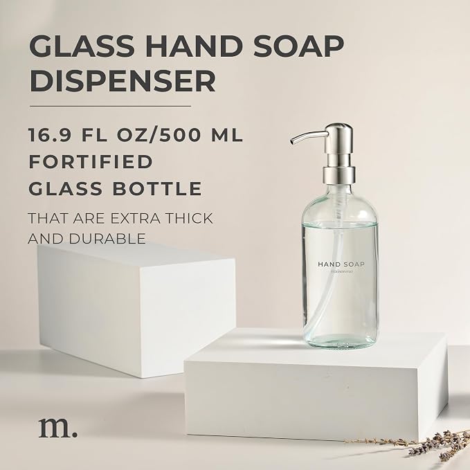 MaisoNovo Soap Dispenser 1-Piece Set | 16.9oz Clear Bottles - Image 2