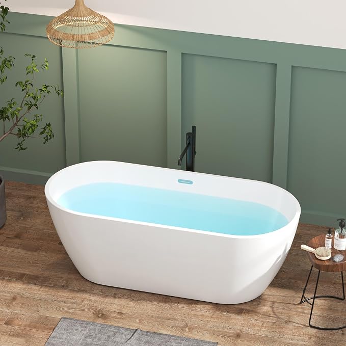 FerdY 67" Bali Elite Acrylic Freestanding Bathtub, Gracefully Shaped - Image 2