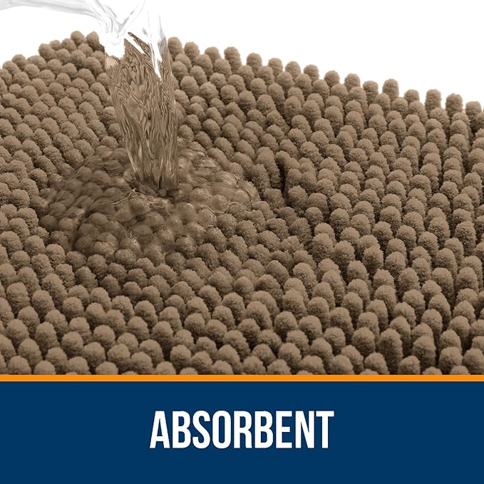 OLANLY Bathroom Rugs 24x16, Extra Soft Absorbent Chenille Bath Rugs, Rubber - Image 4