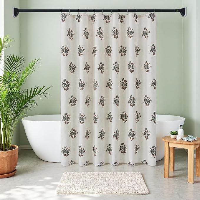 ORTIGIA Linen Green Shower Curtains - Image 9