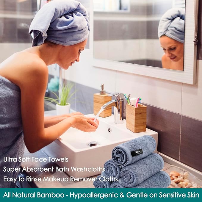 Wash Cloths 12 Pack, Reusable Makeup Remover Towel, Super Soft and Gentle Face - Image 4