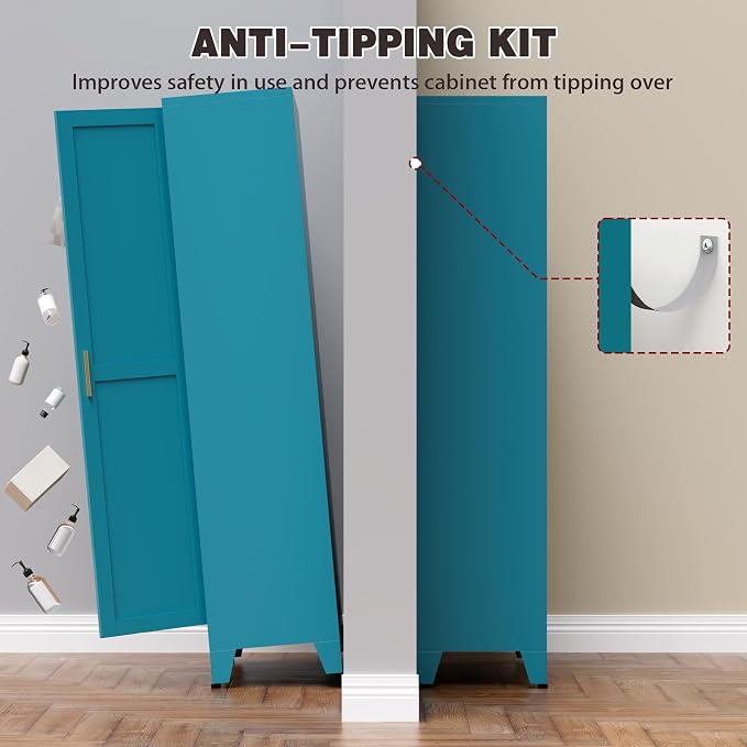 71” Tall Pantry Storage Cabinet, Kitchen Cabinets, Metal Cupboard - Image 7