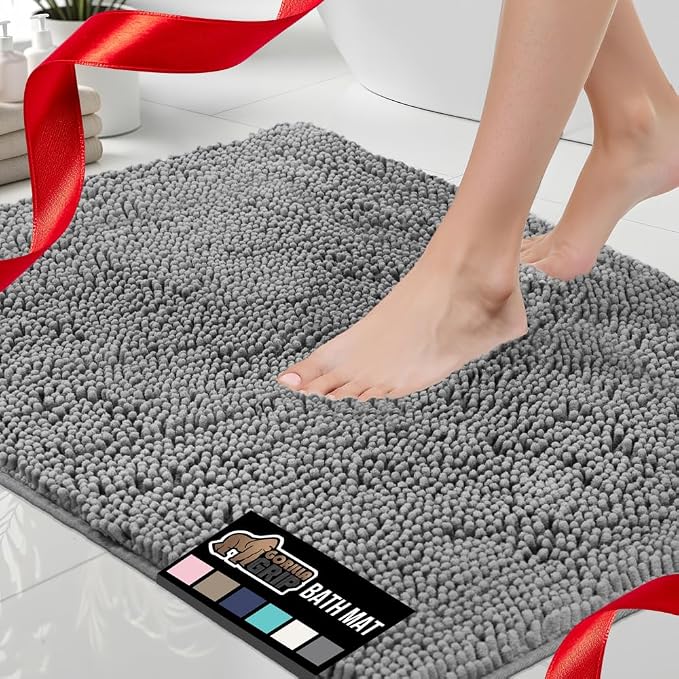 GORILLA GRIP Bath Rug Mat, Thick Soft Absorbent Chenille, Quick Dry Microfiber by GorillaGrip