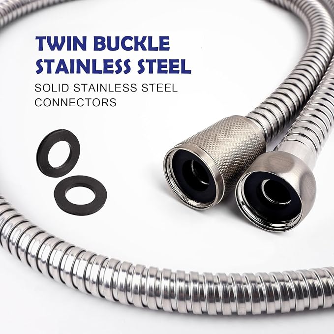 Shower Hose, 90 Inch Extra-Long Stainless Steel Handheld Stainless Steel Insert - Image 2