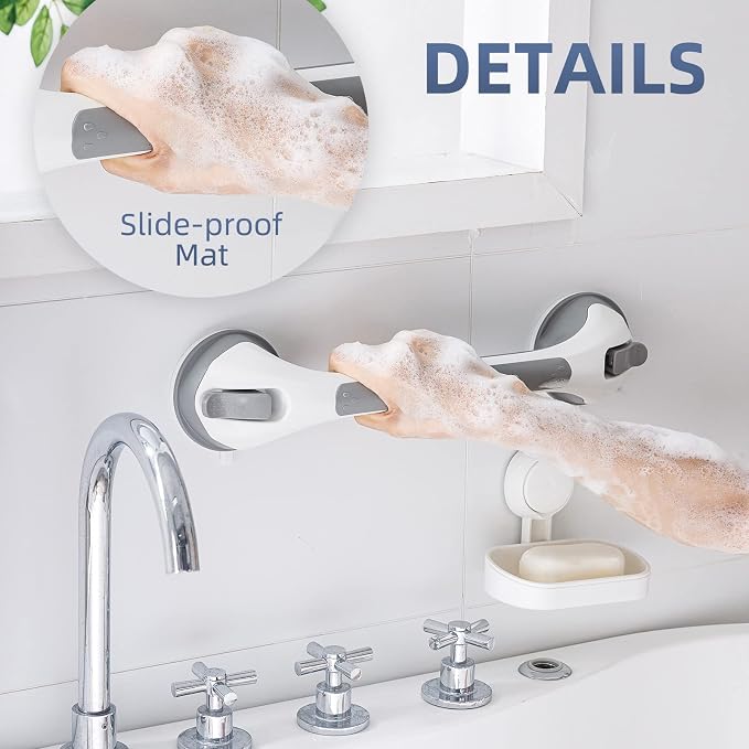 Grab Bars for Bathtubs and Showers 2 Pack Shower Handle, Heavy Duty Suction - Image 7